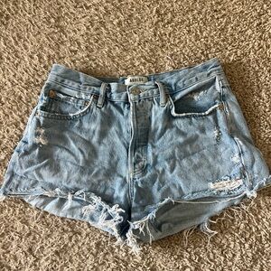 AGOLDE Parker Women's Distressed Blue Denim Shorts